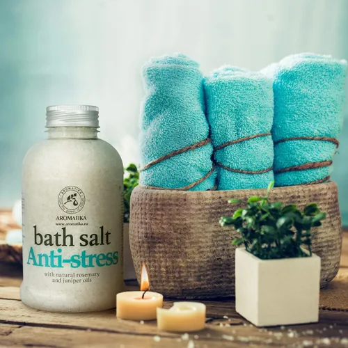 Miniatura 3 de Sal de baño De-Stress de 21.16 onzas con aceites naturales de romero y enebro - Sales marinas de baño naturales de 21.16 oz - Lo mejor para un buen