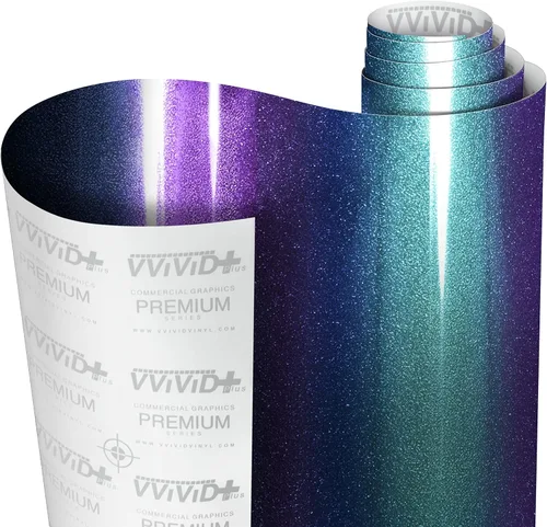 VViViD + Cambio de color azul camaleón metálico brillante a morado (1.5 pies x 5 pies) con liberación de aire