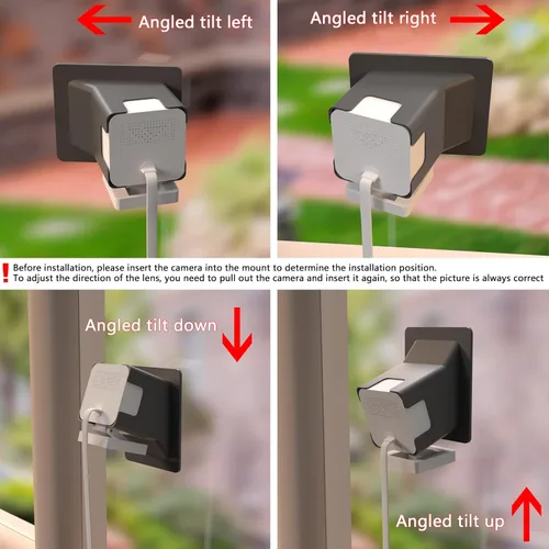 Miniatura 3 de Soporte de Ventana en Ángulo Teccle Compatible con Wyze Cam v4 y Cam V3, Inclinación de 20 Grados (Arriba/Abajo/Izquierda/Derecha), Uso a Través