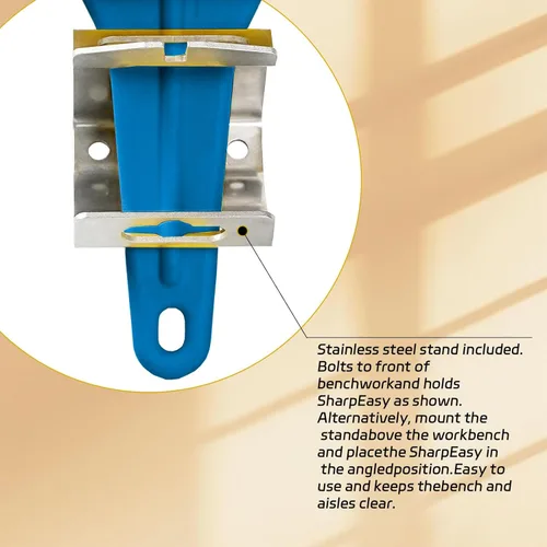 Miniatura 3 de Afilador de cuchillos de acero inoxidable con soporte, herramienta de afilado de mantenimiento para mataderos de cocina, cuchillos ayuda a reparar