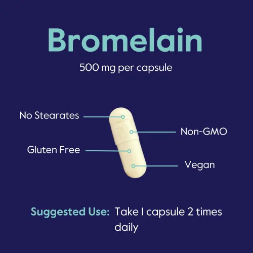 Miniatura 5 de Bromelina 500 mg (2400 GDU/gramo) (120 cápsulas vegetarianas) - Sin estearatos - Vegano - Sin gelatina - Sin sílice - Sin OMG - Sin gluten