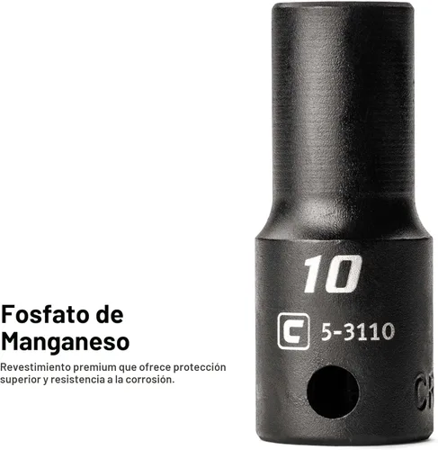 Miniatura 4 de Capri Tools Juego de llaves de vaso de impacto poco profundas, semiprofundas y profundas, métricas, 8 a 0.866 in, 45 piezas