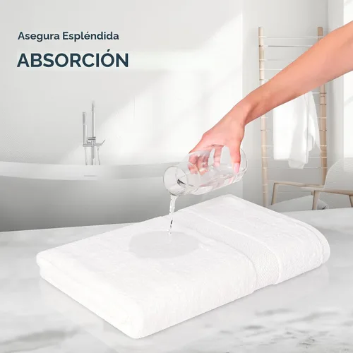 Miniatura 4 de White Classic - Juego de toallas de baño de lujo, grandes, 4 piezas - 700 GSM de algodón turco ultra suave, 27 x 54 pulgadas Toallas de baño
