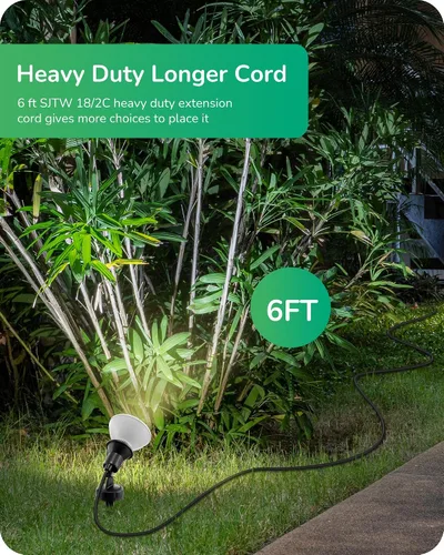 Miniatura 3 de EDISHINE Focos de 120 V para exteriores, luces LED de inundación enchufables, enchufe de luces de paisaje impermeables, cable de 6 pies, base E26