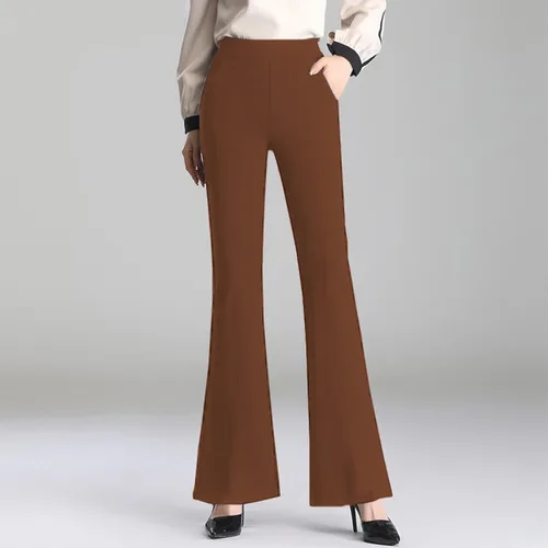 Miniatura 3 de Flare Leg Casual Pants for Women Fashion High Waist Bell Pant Solid Stretch Yoga Workout Leggings Sports Trousers