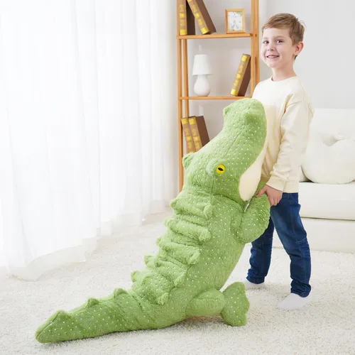 Miniatura 6 de Animales de peluche de cocodrilo gigante, animales de peluche de cocodrilo gigante, juguete de peluche de cocodrilo grande de 52 pulgadas, enorme