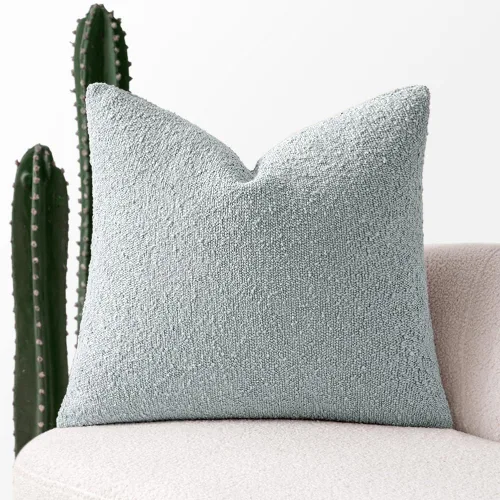 Miniatura 10 de MIULEE Funda de almohada texturizada con diseño de boucle, color azul aguamarina, funda de almohada lumbar sólida, decorativa de primavera, suave