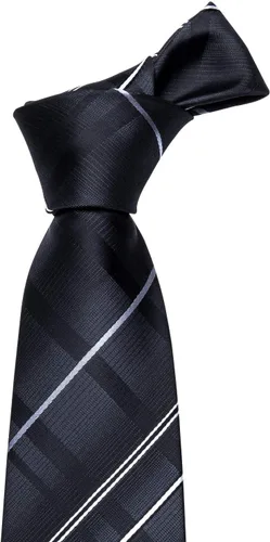 Miniatura 264 de Barry.Wang Juego de corbatas para hombre, corbata de seda a rayas, tejido a cuadros, gemelos formales, negocios, boda