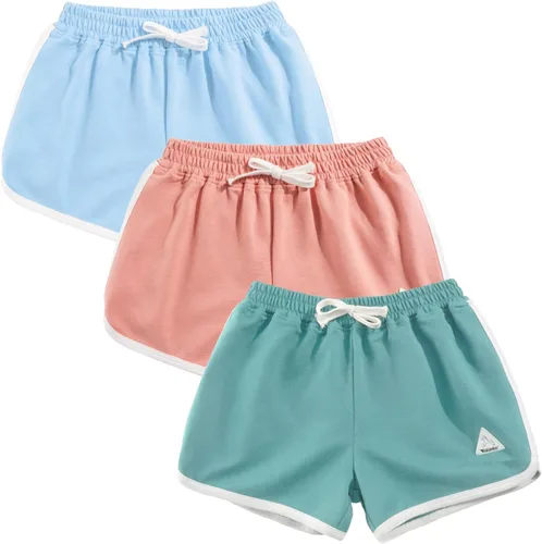 Miniatura 46 de Rolanko Pantalones cortos activos de delfín para niñas, paquete de 3 unidades, ciclismo, correr, verano, playa, atletismo, deportes, 4-14 años