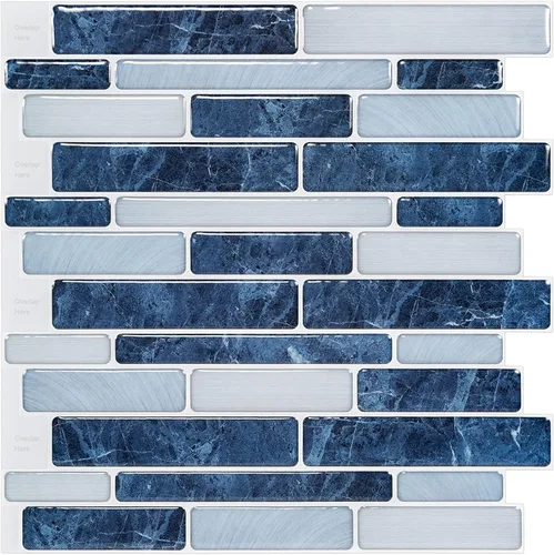 Miniatura 12 de WOWSTAR - 10 hojas de azulejos blancos para salpicaduras de cocina que se despegan y pegan, azulejos adhesivos de aspecto mármol para cocina, 30,5 x