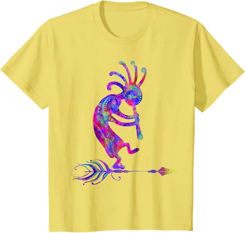Miniatura 51 de Native American Kokopelli With Feather 2 - Camiseta Fan Fun, Negro, S