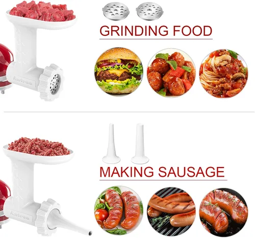 Miniatura 2 de Accesorios para picadora de carne de alimentos para batidoras de pie KitchenAid, excelentes accesorios para picadora de carne de grado alimenticio