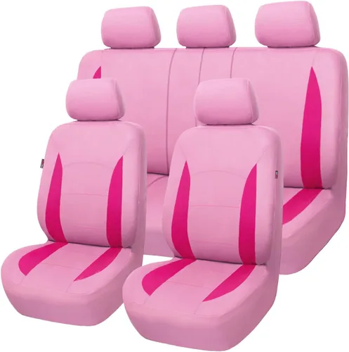 Miniatura 11 de Flying Banner Fundas de asiento de coche, asientos delanteros, asiento trasero, poliéster, protectores de asiento de automóvil, instalaciones Negro