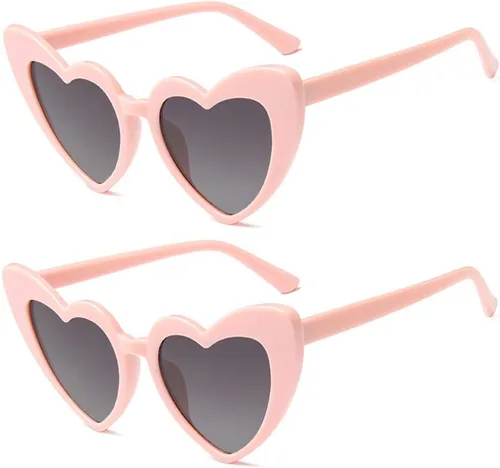 JUSLINK Gafas de sol en forma de corazón para mujer, estilo vintage, estilo moderno, estilo retro, estilo Kurt Cobain
