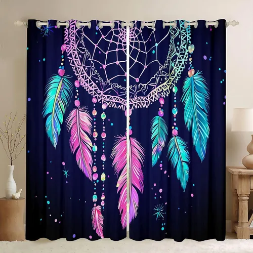 Miniatura 22 de Erosebridal - Paneles de cortina con notas musicales retro rotantes para ventana, cortinas estilo grunge de música rock para niños y adultos