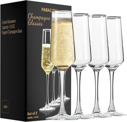 Miniatura 9 de PARACITY Mr and Mrs - Juego de 2 copas de champán para novia y novio, regalos de despedida de soltera, regalo de compromiso, 8.5 onzas