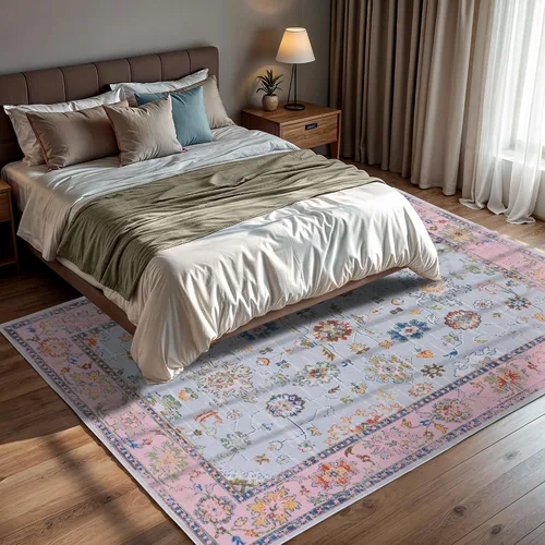 Miniatura 338 de GLN Rugs Traditional Collection - Alfombra de felpilla lavable a máquina, tradicional lavable, antideslizante, alfombra de felpilla de pelo corto