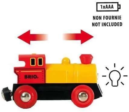 Miniatura 3 de BRIO 33594 World Motor de dos vías a batería - Juguete interactivo de tren para niños Se ilumina Funciones de avance y retroceso Gran regalo