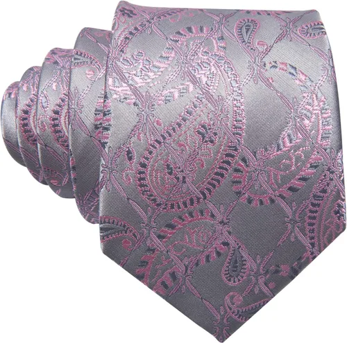 Miniatura 191 de Barry.Wang - Juego de corbata de seda para hombre, diseño de cachemira, pañuelo y gemelos de bolsillo