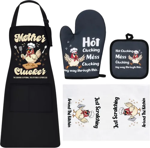 Miniatura 9 de Defresit Funny Baking Aprons Set for Women Men, Kitchen Baking Supplies