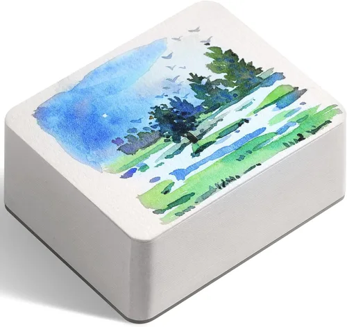 Miniatura 14 de FLUNBRATO Bloc de papel para acuarela, 80 hojas, 4.7 x 4.7 pulgadas, 100% algodón, prensa en frío, sin ácidos, 140 libras, 300 GSM, encuadernación