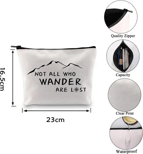 Miniatura 2 de VAMSII Bolsa de maquillaje de aventura, no todos los que vagan están perdidos, bolsa de cosméticos para viajeros, regalo para amantes