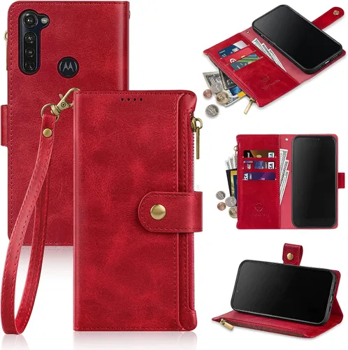 Miniatura 8 de Antsturdy Funda compatible con Motorola Moto G Stylus 2020 con tarjetero para mujeres y hombres, funda de teléfono con bloqueo RFID, piel sintética