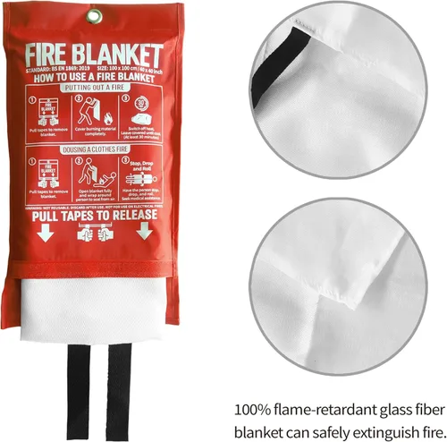 Miniatura 6 de Manta de fuego para cocina y hogar, 40 x 40 pulgadas, manta de fuego de emergencia de fibra de vidrio, paquete de 4