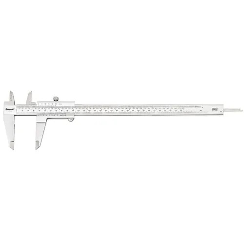 Starrett Pinza Vernier con varilla de profundidad de acero inoxidable endurecido, tornillo de bloqueo y afilado, graduación negra, métrica, inglés,