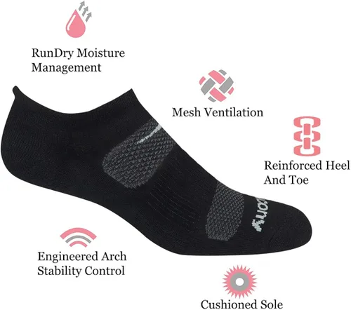 Miniatura 2 de Saucony Paquete múltiple de calcetines de malla con ventilación y ajuste cómodo para hombre