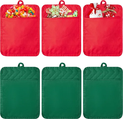 Miniatura 9 de R HORSE Juego de 6 piezas de agarraderas para ollas con bolsillo para cocina, juego de agarraderas para ollas negras de algodón, resistente al Negro