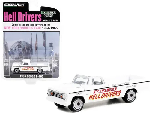 Greenlight Collectibles 30331 1966 Dodge D-100 - Conductores del infierno justo del mundo por JK Productions (exclusivo de Hobby) a escala 1:64
