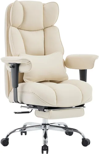 Miniatura 20 de Efomao Silla de oficina ejecutiva, silla de computadora acolchada suave con reposapiés, sillas de escritorio de tela para oficina en casa, sillas