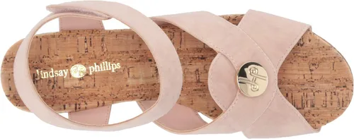 Miniatura 5 de LindSAY PHILLIPS Sandalias de cuña para mujer color rosa 7