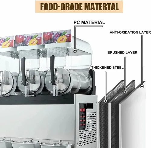 Miniatura 2 de Máquina comercial de granizado de batidos, 15 litros tipo batido, yogur, dispensador de bebidas frías, mezcla de bebidas heladas, perfecto