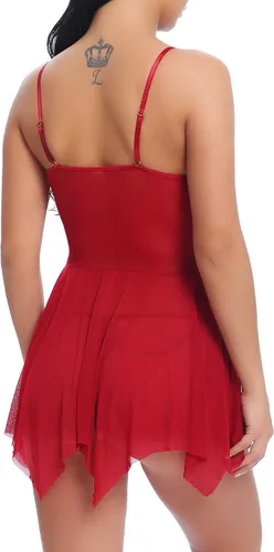 Miniatura 6 de Joyaria Babydoll - Conjunto de lencería con encaje para mujer, talla Ch-XXG