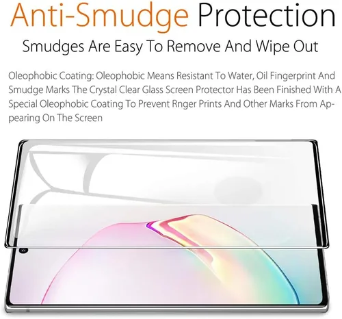 Miniatura 6 de Samsung Galaxy Note 10 Protector de pantalla de vidrio templado para Galaxy Note 10 [Curvo 3D] [Reconocimiento de huellas dactilares] Protector