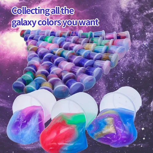 Miniatura 4 de ZOnFRTO 64 paquetes de masilla Galaxy Slime, recuerdo de fiesta para niños, niñas y niños, adultos, no pegajoso, sin perfume, alivio del estrés