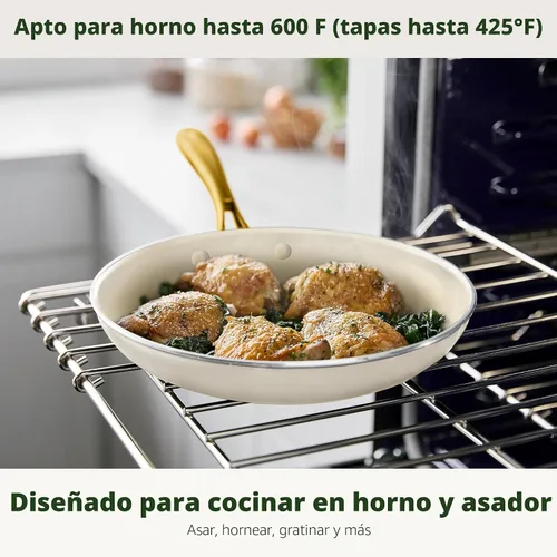 Miniatura 7 de GreenPan Juego de utensilios de cocina Swift antiadherentes de 12 piezas, ollas y sartenes de cerámica sin PFAS con tapas, apto para lavavajillas