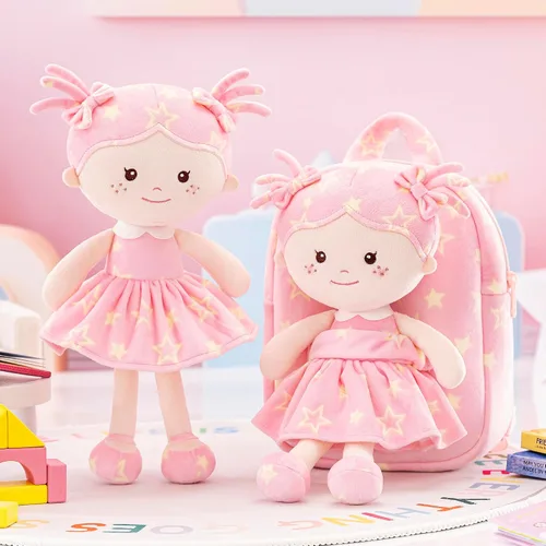 Miniatura 21 de Onetoo Mochila para niños pequeños, regalos de regreso a clases, mochilas para niñas y niños con muñecas de bebé ligeras y suaves en vestido