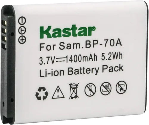 Kastar Batería BP-70A para Samsung ES65 ES70 PL80 PL100 SL50 SL600 SL630 ST60 ST70 ST80 ST90 ST96 ST6500 TL105 TL110 TL125 TL205 WB30F WB50F WB52F