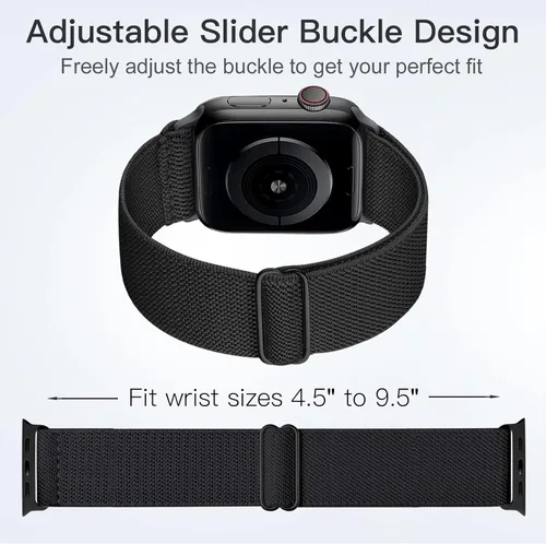 Miniatura 2 de 5 Pack de bandas elásticas de nylon compatibles con Apple Watch de 40 mm, 41 mm, 42 mm, 44 mm, 45 mm, 46 mm, 49 mm, 38 mm para mujeres y hombres