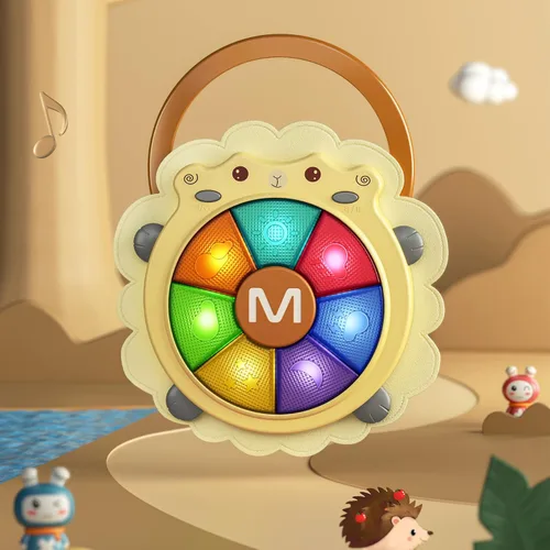 Miniatura 4 de Tumama - Tambor musical para bebé, juguete iluminado con sonido y luz, juego de instrumentos musicales, actividad sensorial, juguete educativo