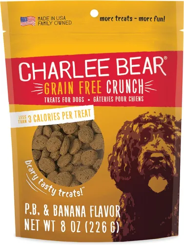 Miniatura 12 de Charlee Bear Crunch - Golosinas para perros sin granos, pavo, batata y manzana, bolsa resellable de 8 onzas, golosinas de entrenamiento bajas
