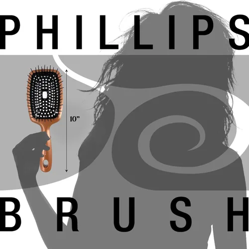Miniatura 4 de Phillips Brush Flexx - Cepillo para desenredar el cabello, con cojín totalmente ventilado, diseño elegante de cobre y negro, cepillo de pelo