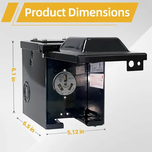 Miniatura 2 de RV/EV Caja de toma de corriente de 30 amperios, 125/250 voltios, panel de alimentación cerrado y resistente al agua, receptáculo 14-50R