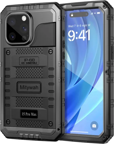 Miniatura 124 de Mitywah Funda impermeable para iPhone 7/iPhone 8 / iPhone SE 2020, funda de metal resistente de grado militar, protección de cuerpo completo