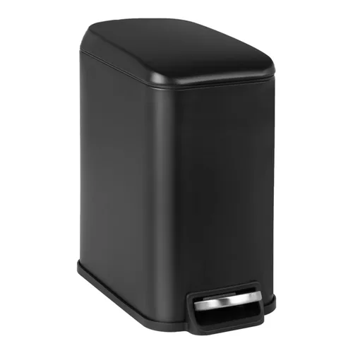 FDW Cubo de basura pequeño de 1.3 galones de acero inoxidable para baño, con pedal, tapa interior de plástico extraíble para el hogar, cocina,