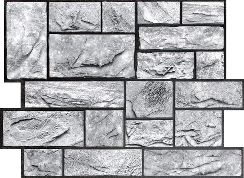 CONCORD WALLCOVERINGS ™ Paneles de pared 3D, paquete de 6, diseño de bloques de piedra natural en gris, paneles de PVC texturizado realista, 17.5 x