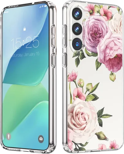 Miniatura 18 de MILPROX Compatible con Samsung Galaxy S22 Funda de Flores, bonito diseño de funda para niñas y mujeres, a prueba de golpes, patrón floral, parte